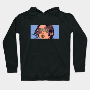 Illustration of Woman With Flowers Hoodie